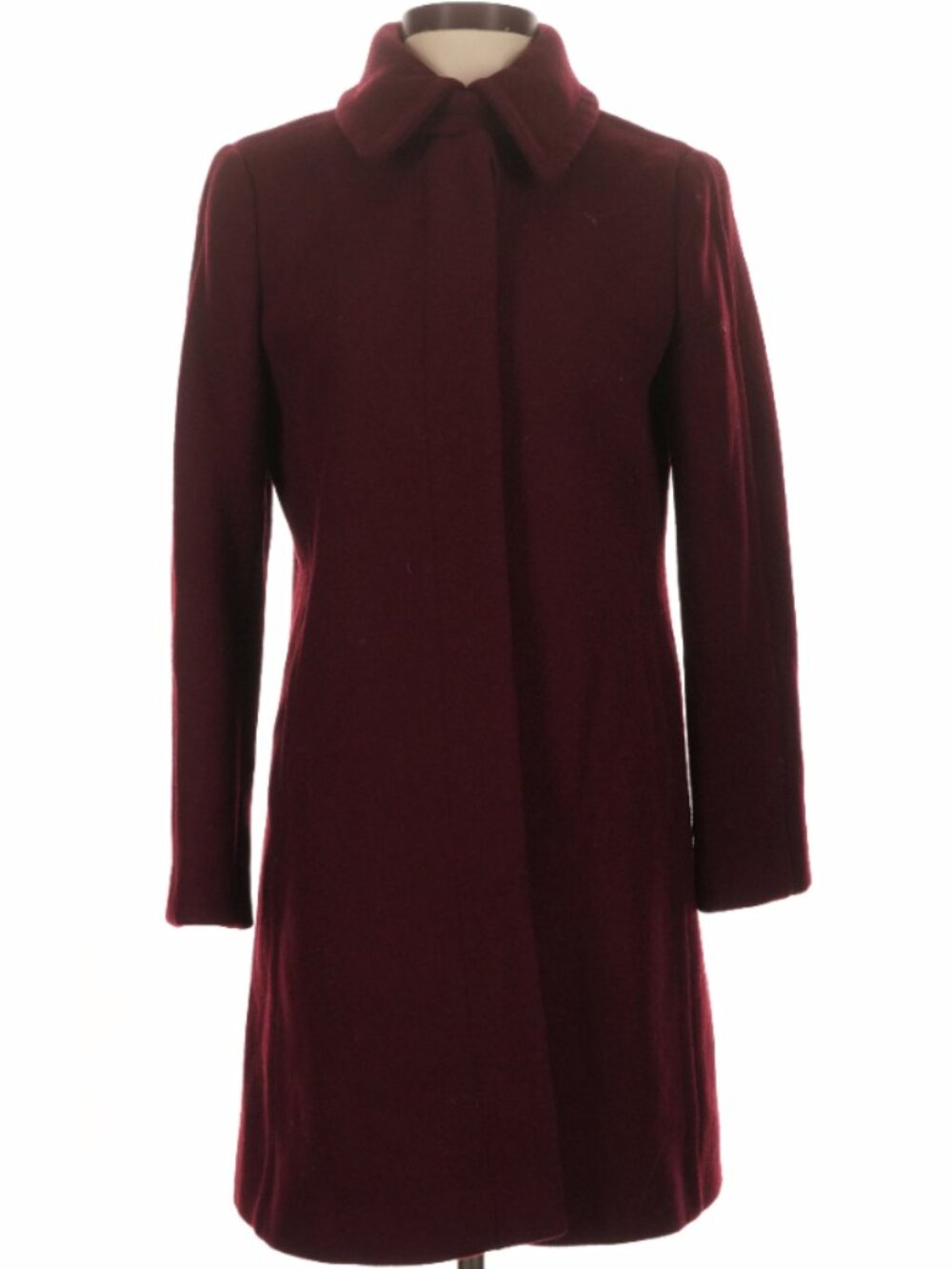 Loft Women's Wool Coat Burgundy Small Petite